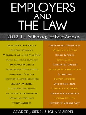 cover image of Employers and the Law